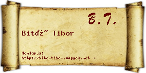 Bitó Tibor névjegykártya